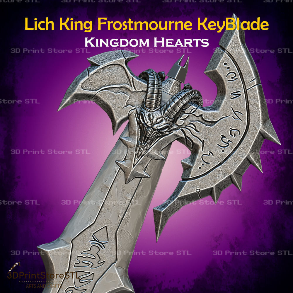 Lich King Frostmourne Blade Cosplay Kingdom Hearts - STL File 3D print model_4