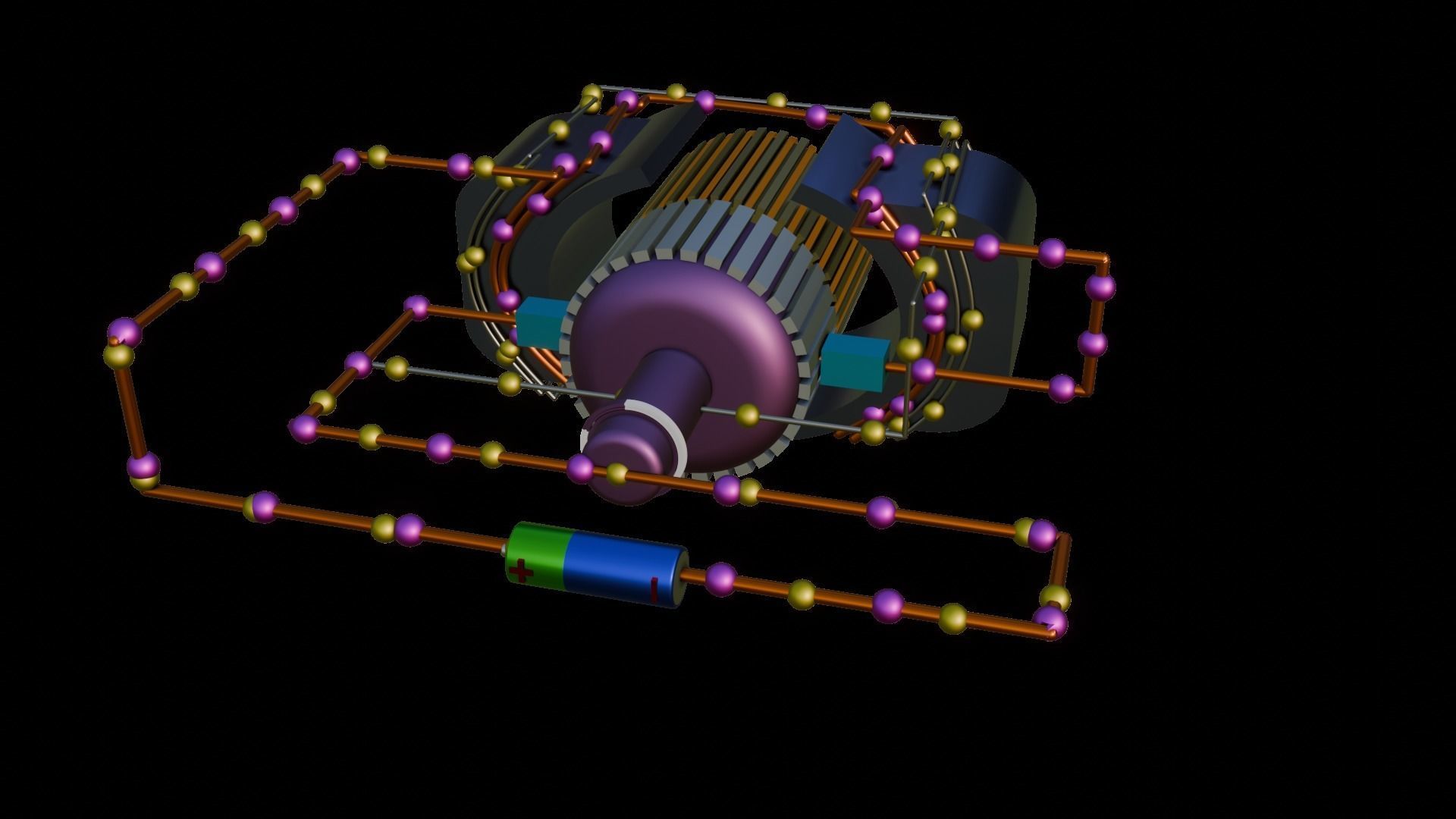 COMPOUND DC MOTOR 3D MODEL  Low-poly 3D model_2