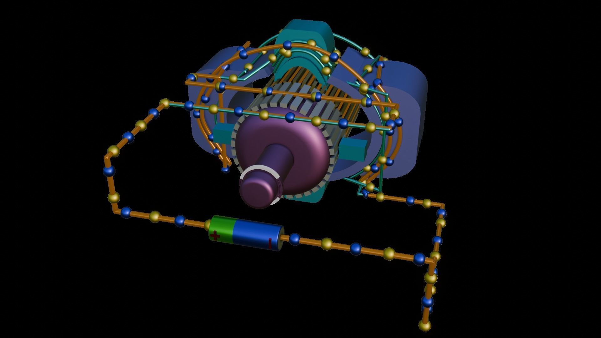 COMPOUND DC MOTOR 3D MODEL  Low-poly 3D model_6