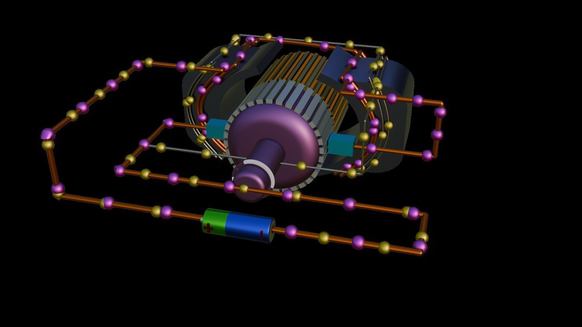 COMPOUND DC MOTOR 3D MODEL  Low-poly 3D model_1