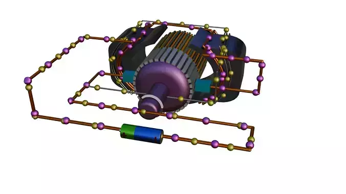 COMPOUND DC MOTOR 3D MODEL 