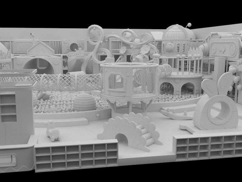 Indoor amusement park 3D model_12