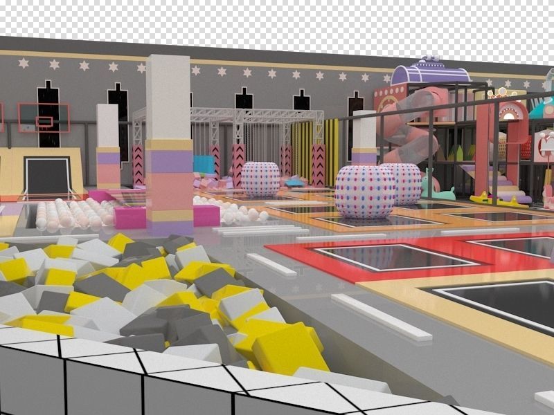 Indoor amusement park 3D model_1