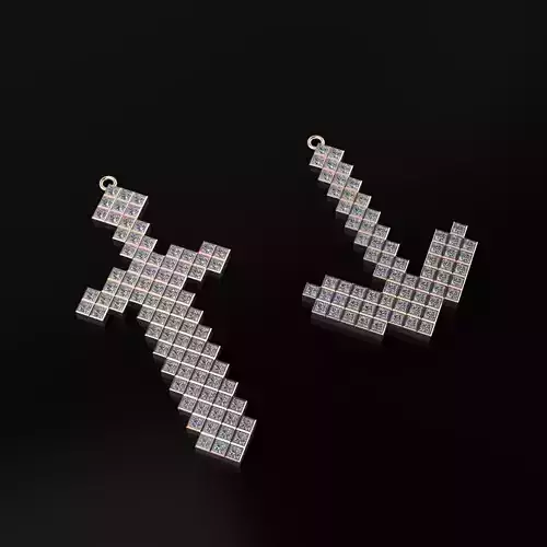 Minecraft Sword and Pickaxe Pendants