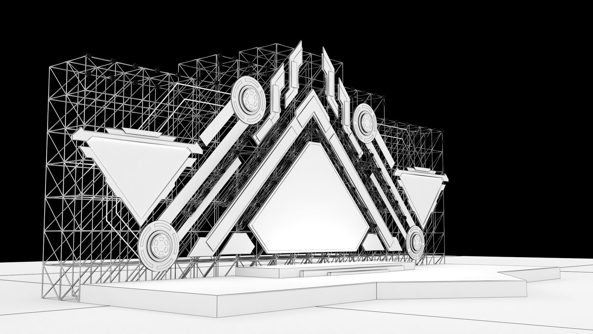 Music Festival Stage 01 Design 3D model_7