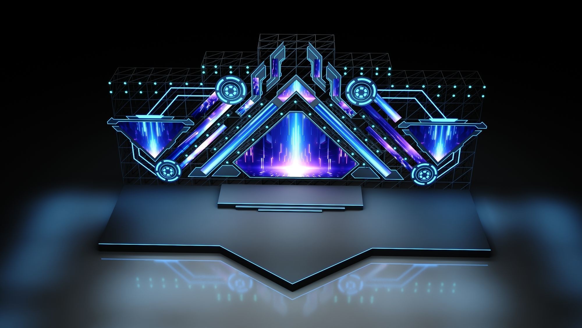 Music Festival Stage 01 Design 3D model_5