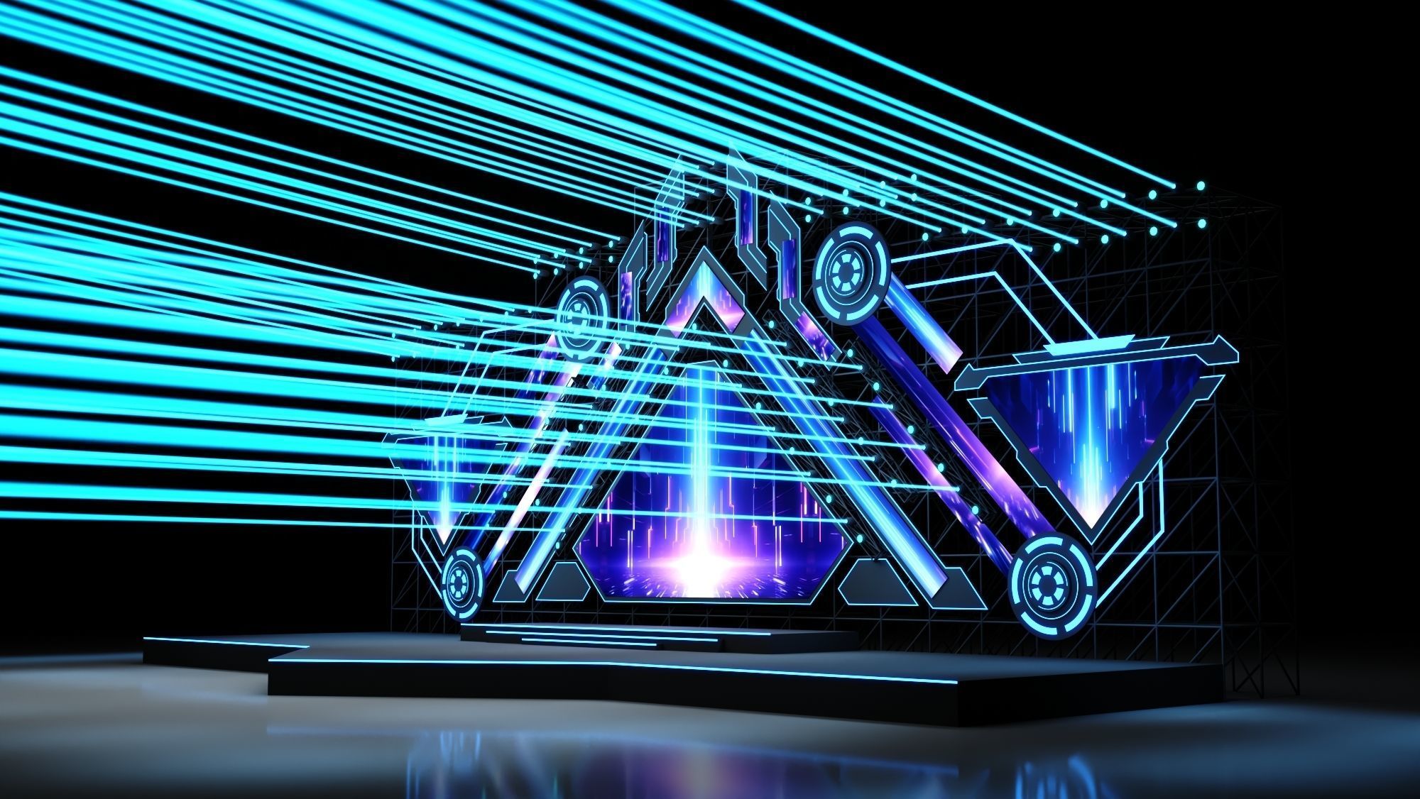 Music Festival Stage 01 Design 3D model_4