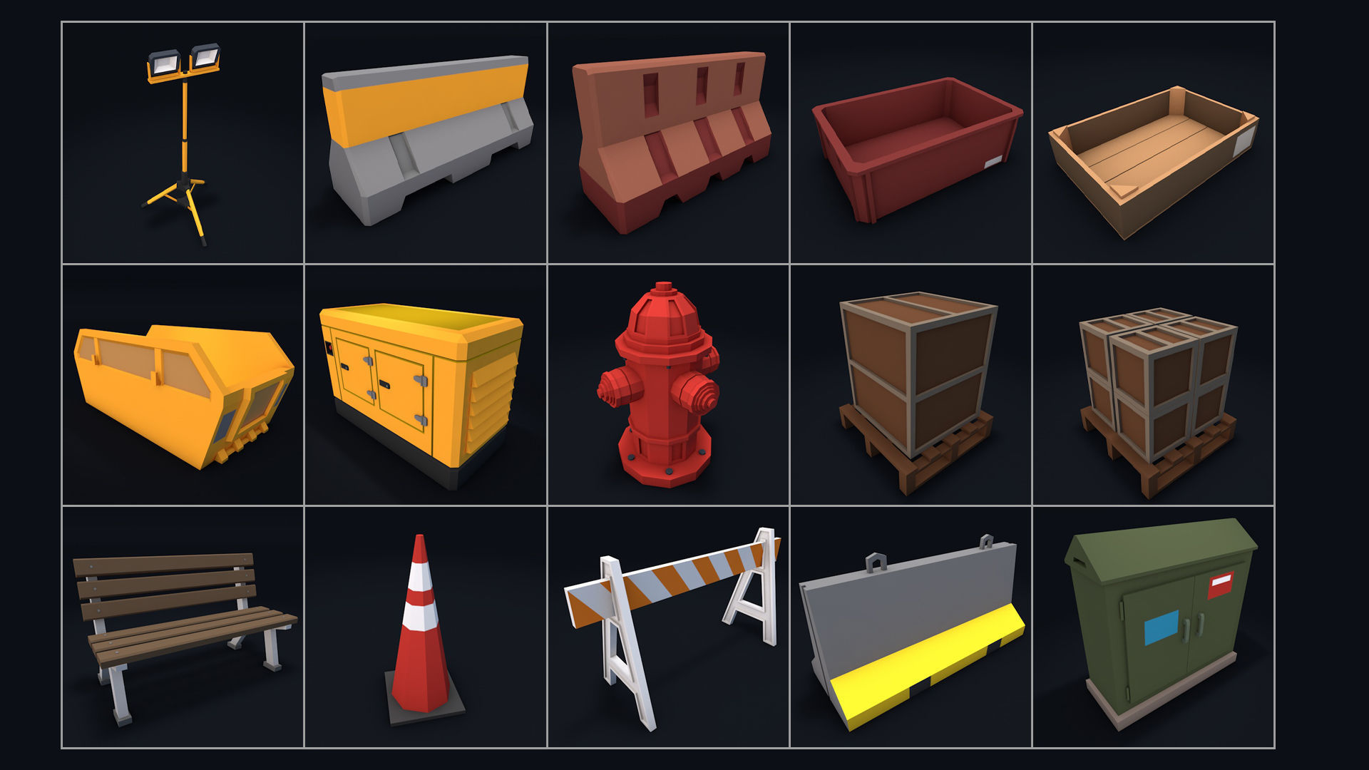 Under Construction Building Scene Low-poly 3D model_10