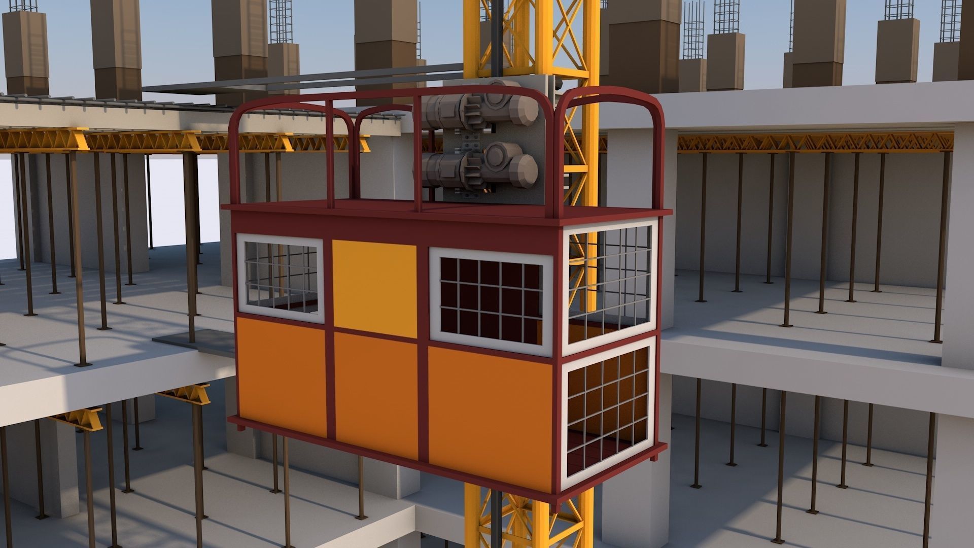 Under Construction Building Scene Low-poly 3D model_6