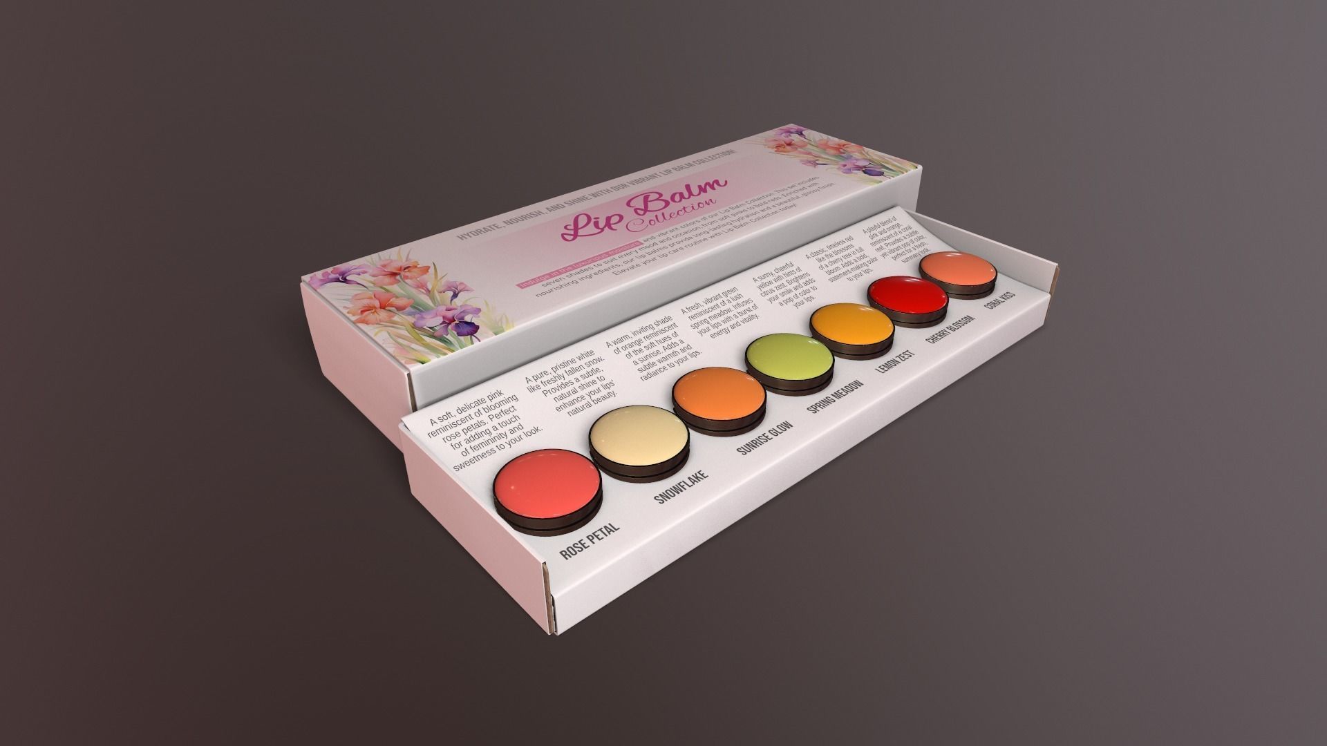 Lip Care Lip Balm Set - 3D Model Low-poly 3D model_5