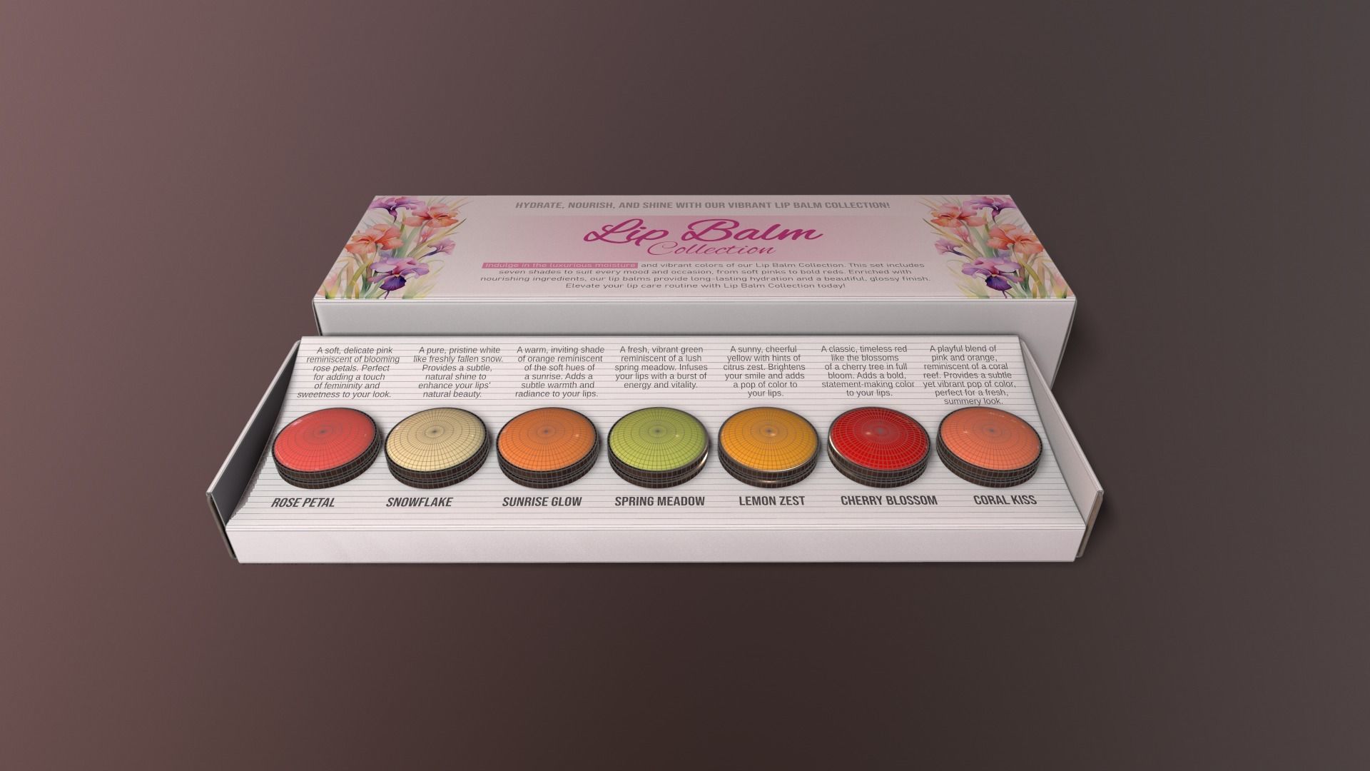 Lip Care Lip Balm Set - 3D Model Low-poly 3D model_7