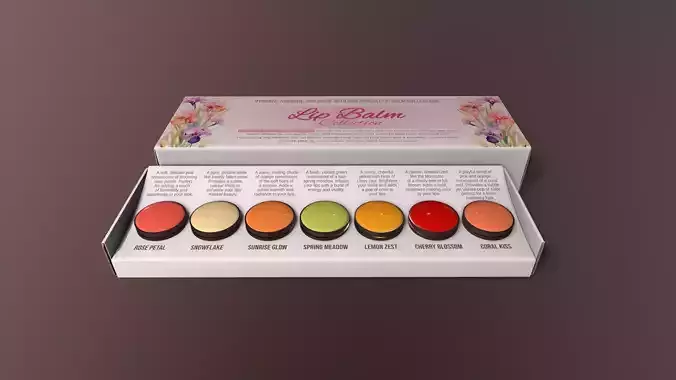 Lip Care Lip Balm Set - 3D Model Low-poly 3D model