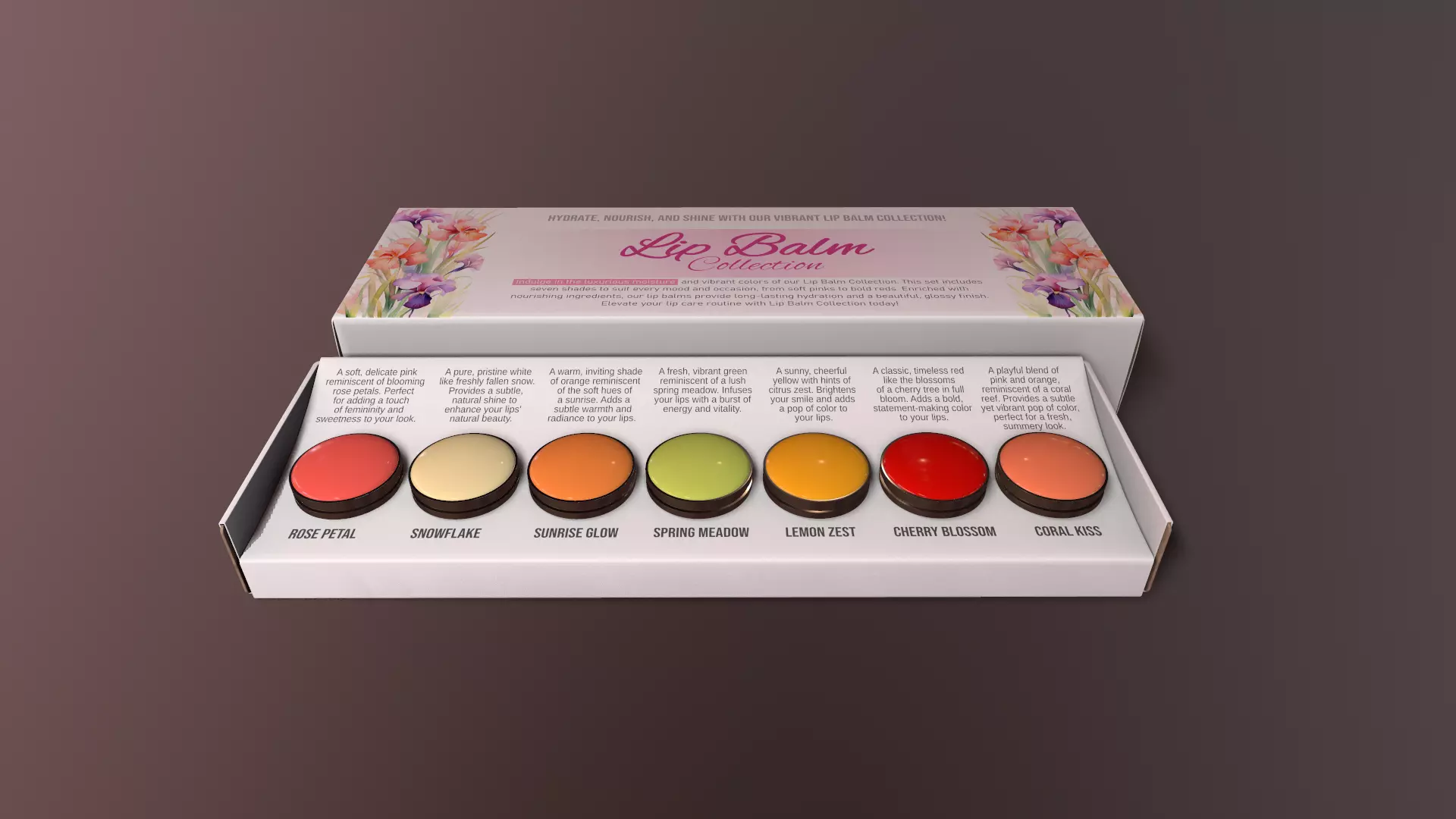 Lip Care Lip Balm Set - 3D Model Low-poly 3D model_0