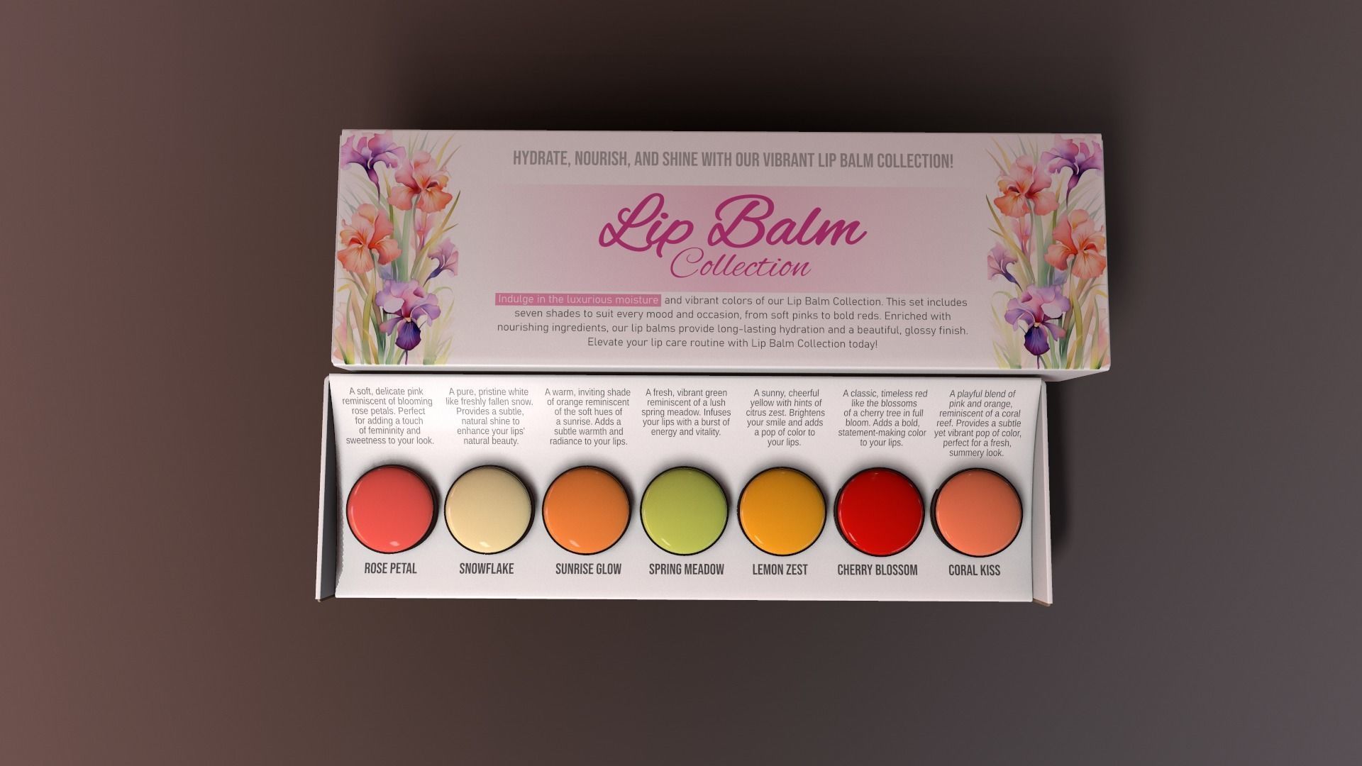 Lip Care Lip Balm Set - 3D Model Low-poly 3D model_6