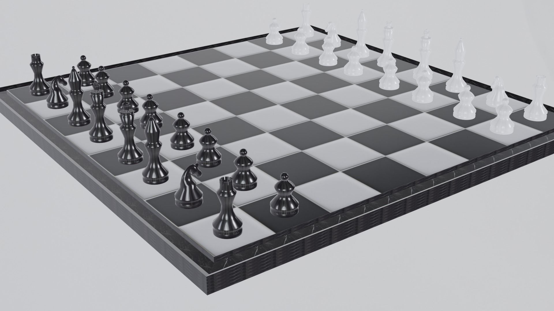All-in-One 3D Chess Model Download Board Pieces Free low-poly 3D model_1