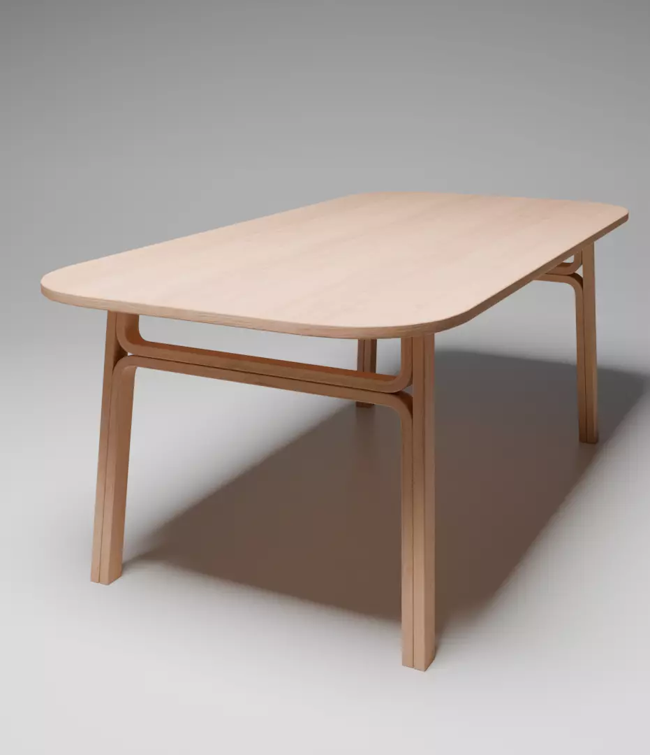 Wooden table Free 3D model_0