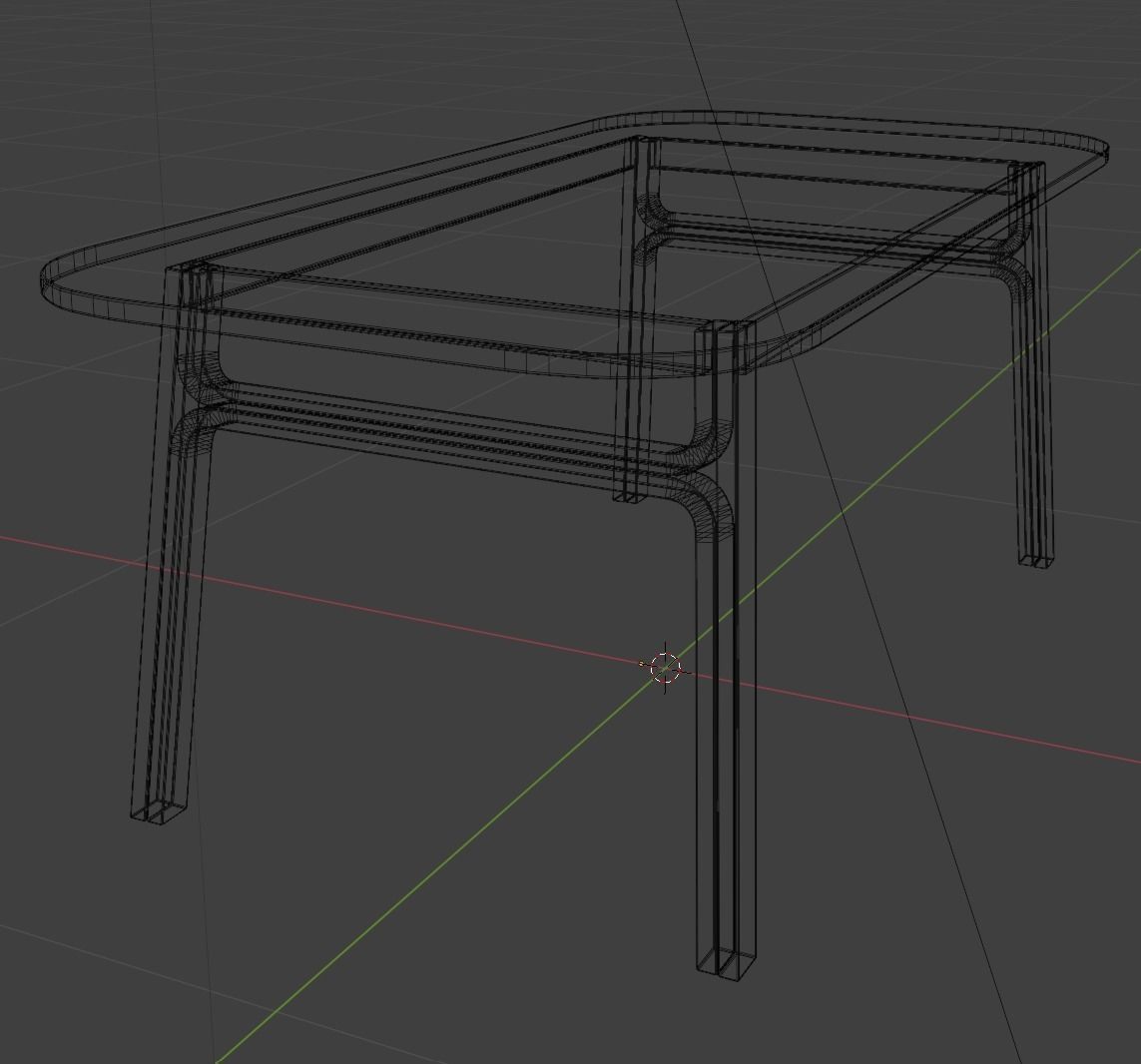 Wooden table Free 3D model_1
