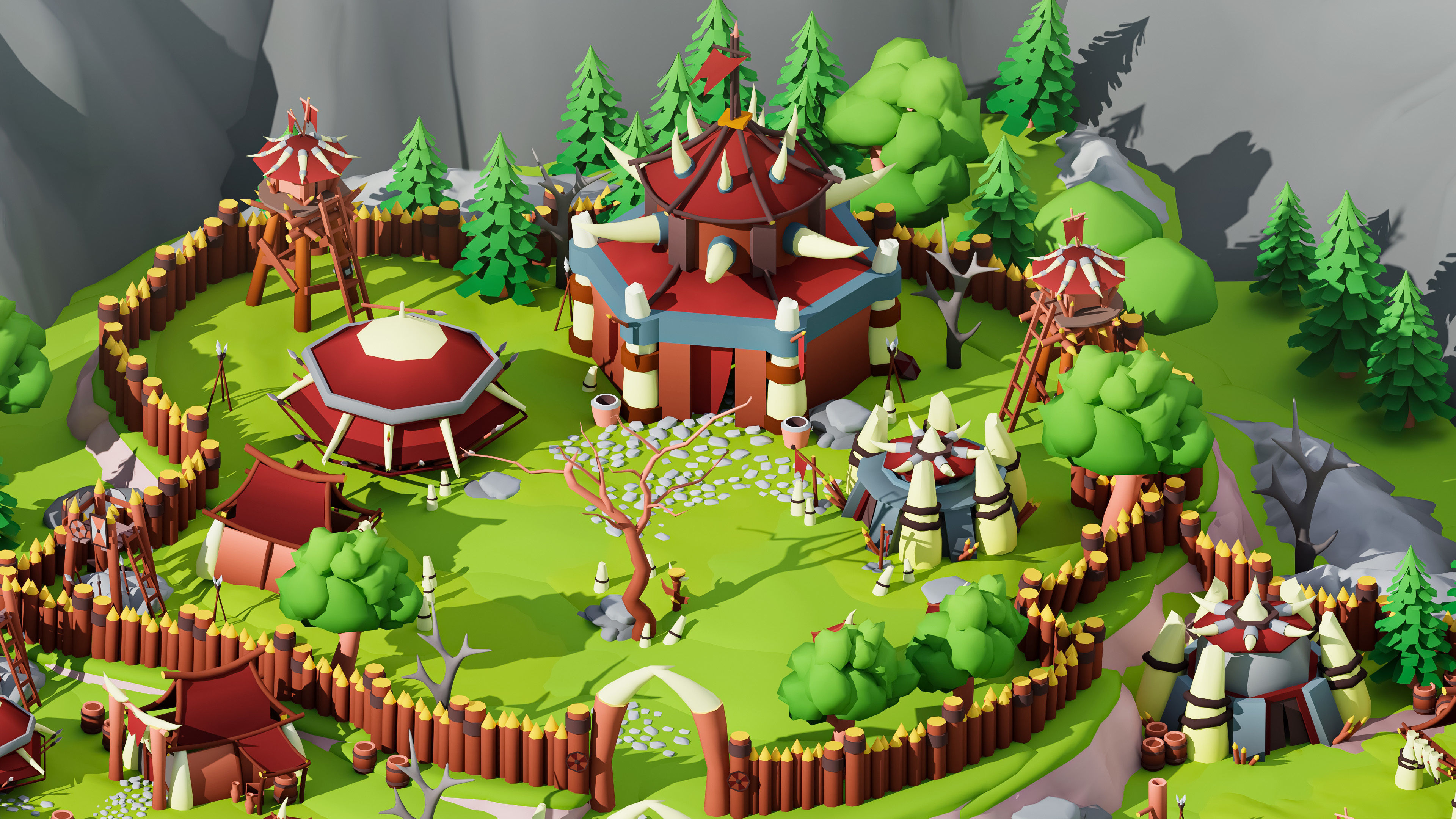 Horde Low-poly 3D model_1