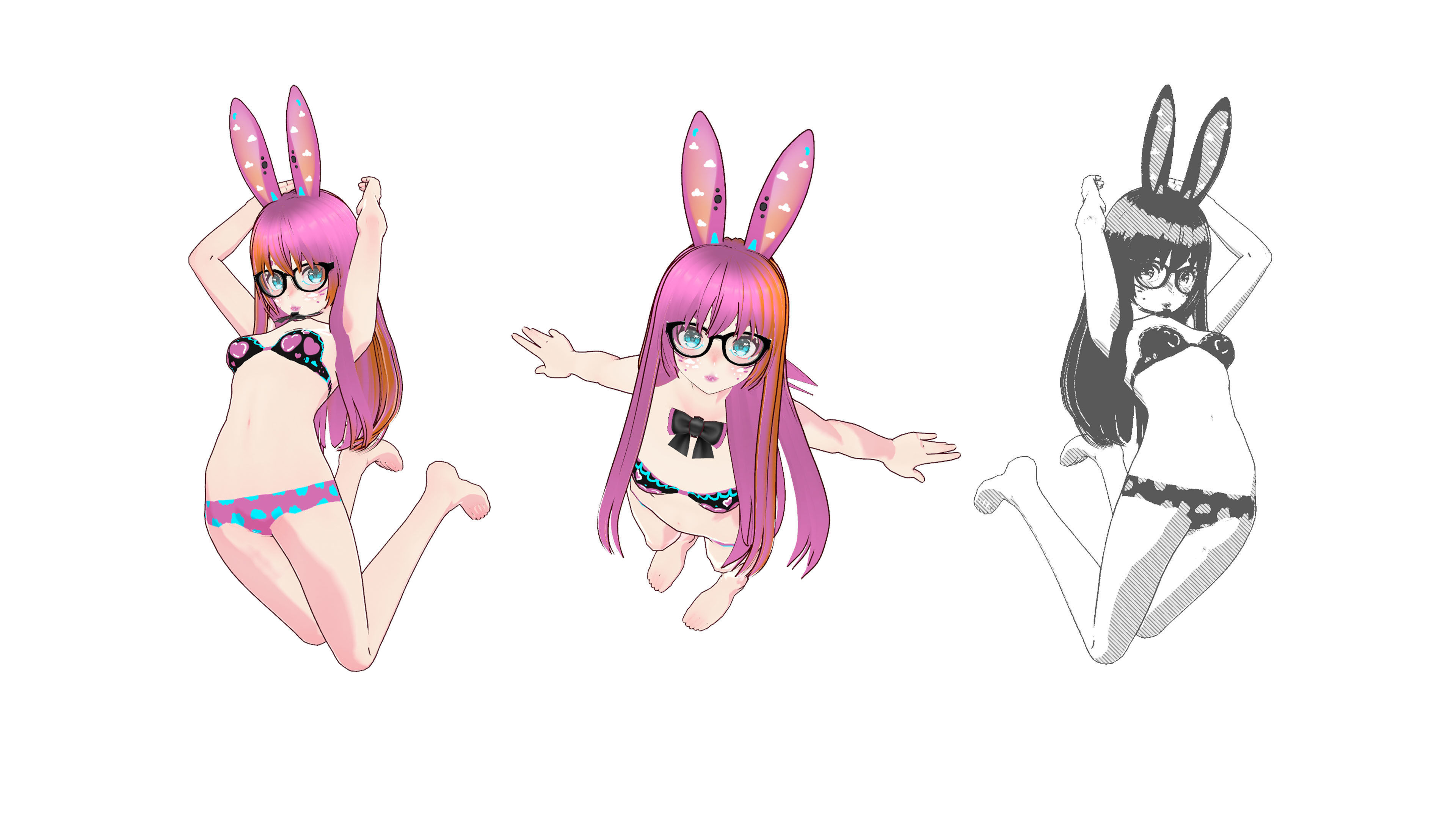 Neon Claudi The Rabbit Girl VRM collection 3D model_27