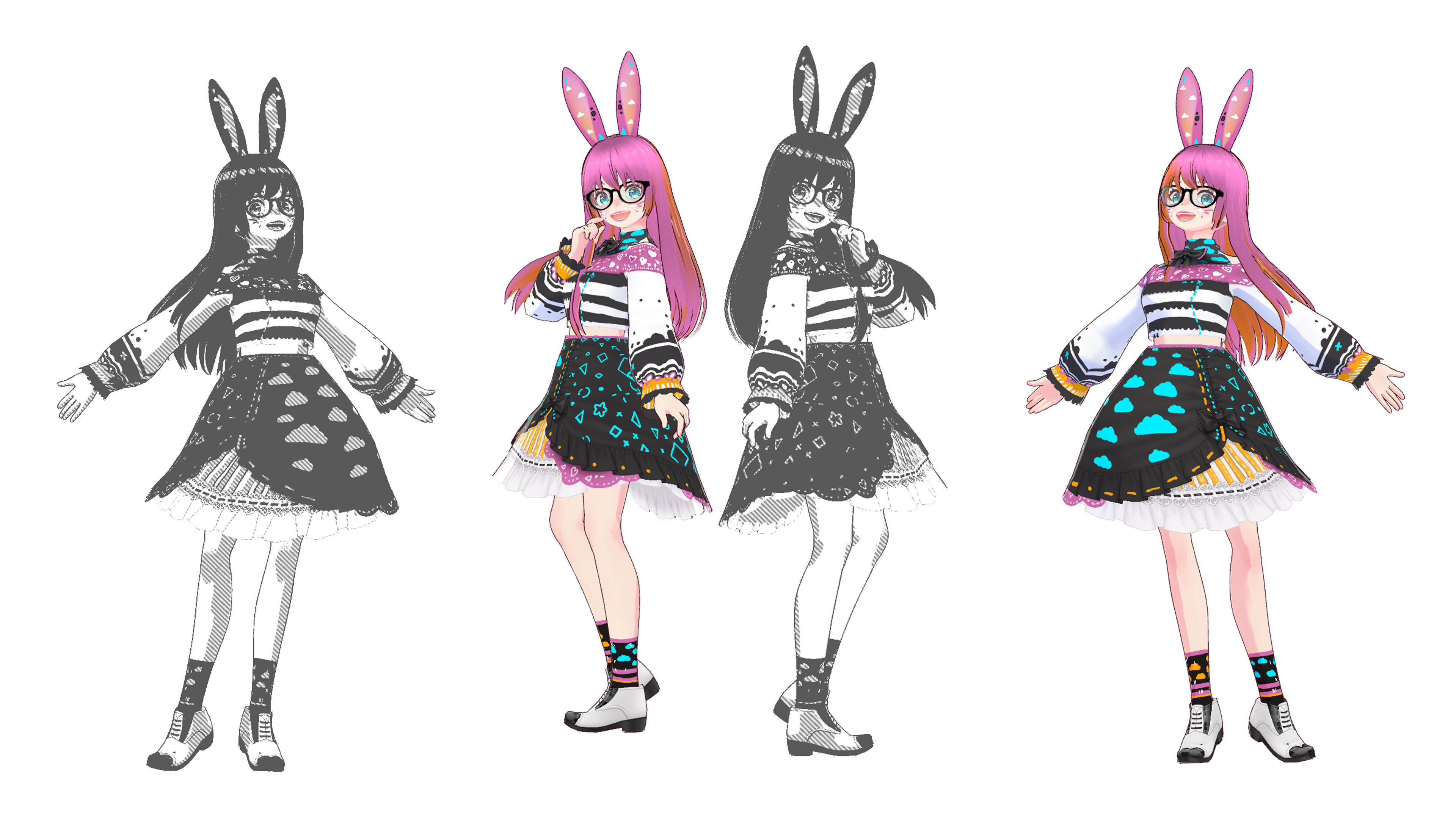 Neon Claudi The Rabbit Girl VRM collection 3D model_18