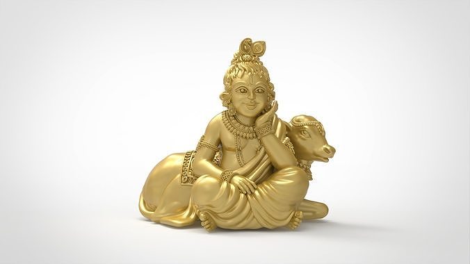 Bal Krishna with calf Artwork-12 3D print model