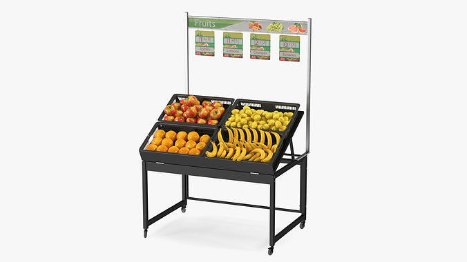 Supermarket Display with Fruit