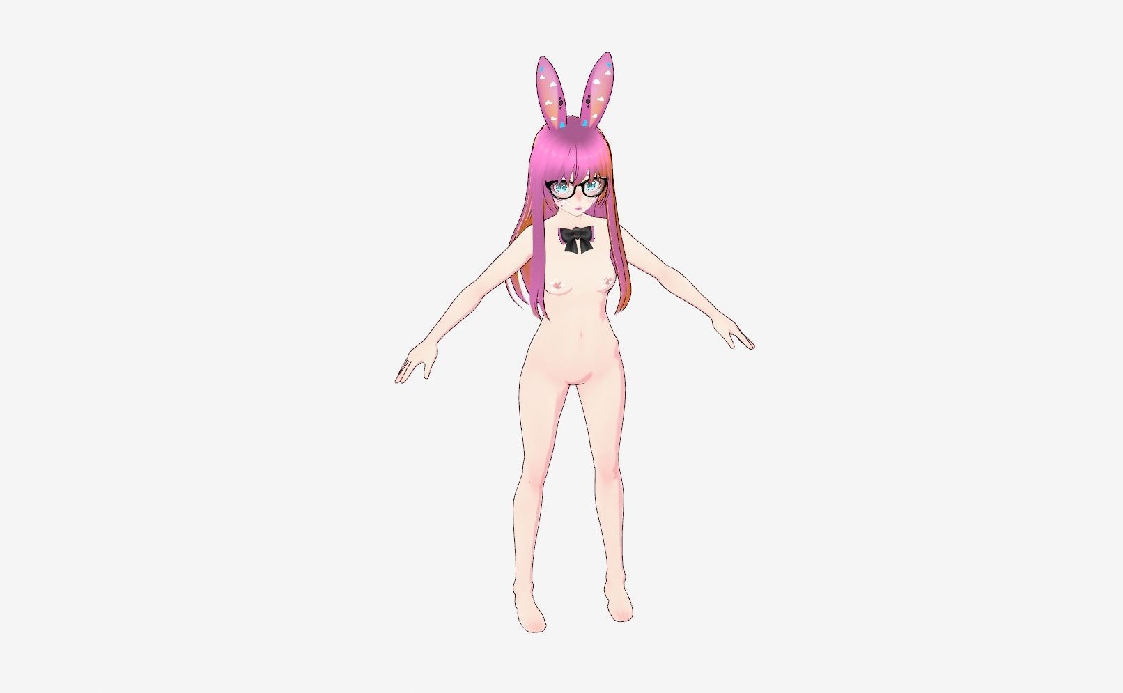Neon Claudi The Bunny Girl RIGGED AVATAR VRChat Livelink Vtube Low-poly 3D model_61