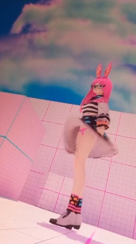 Neon Claudi The Bunny Girl RIGGED AVATAR VRChat Livelink Vtube Low-poly 3D model_11