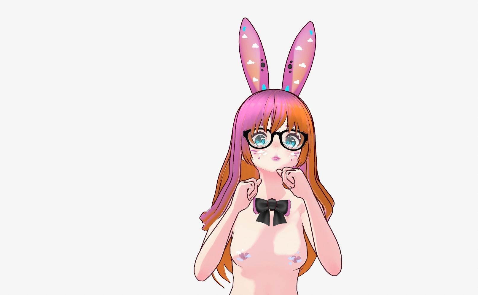 Neon Claudi The Bunny Girl RIGGED AVATAR VRChat Livelink Vtube Low-poly 3D model_44