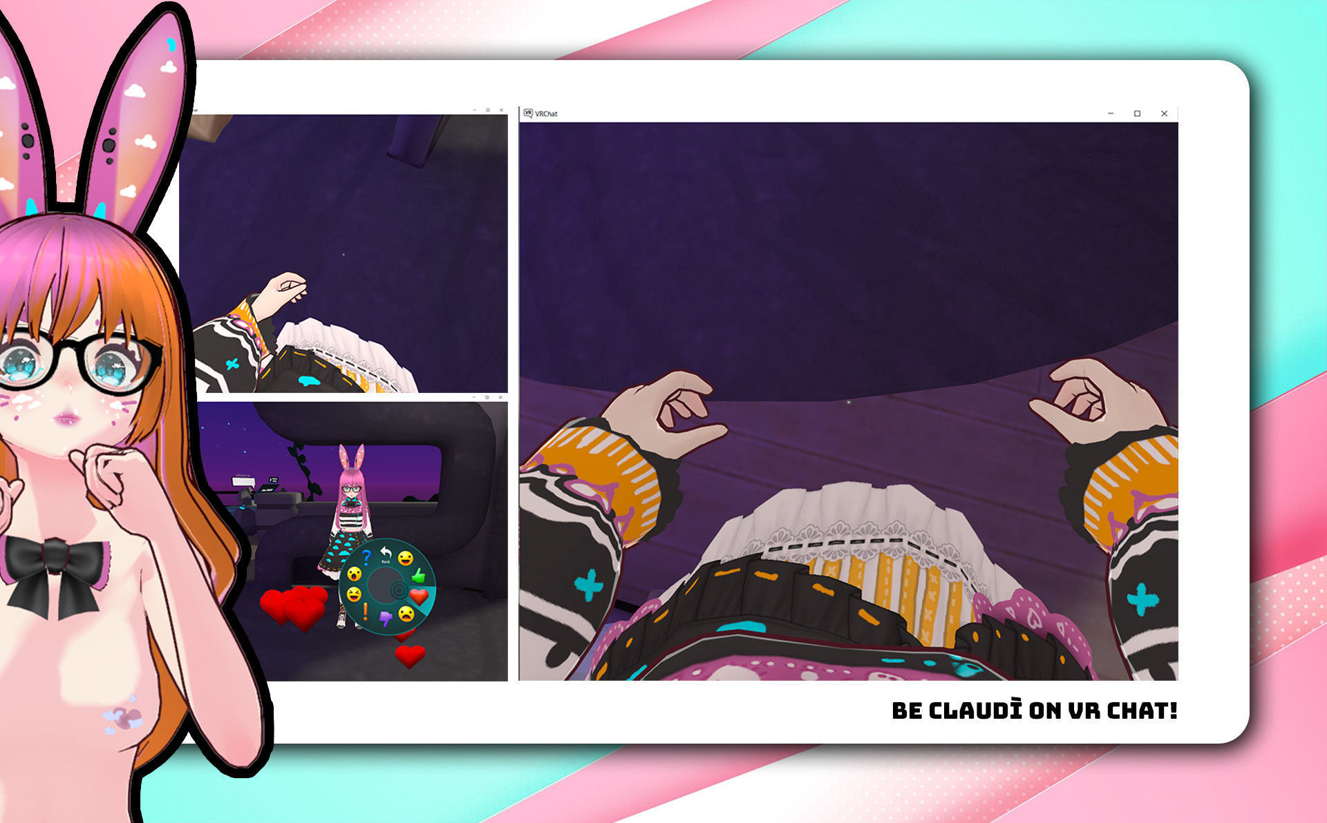 Neon Claudi The Bunny Girl RIGGED AVATAR VRChat Livelink Vtube Low-poly 3D model_3