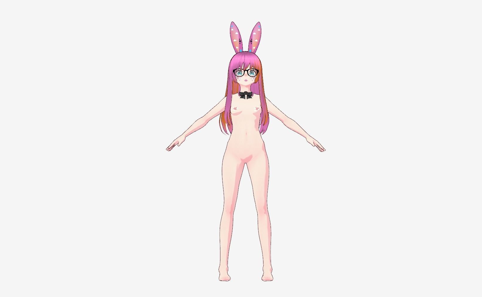 Neon Claudi The Bunny Girl RIGGED AVATAR VRChat Livelink Vtube Low-poly 3D model_60