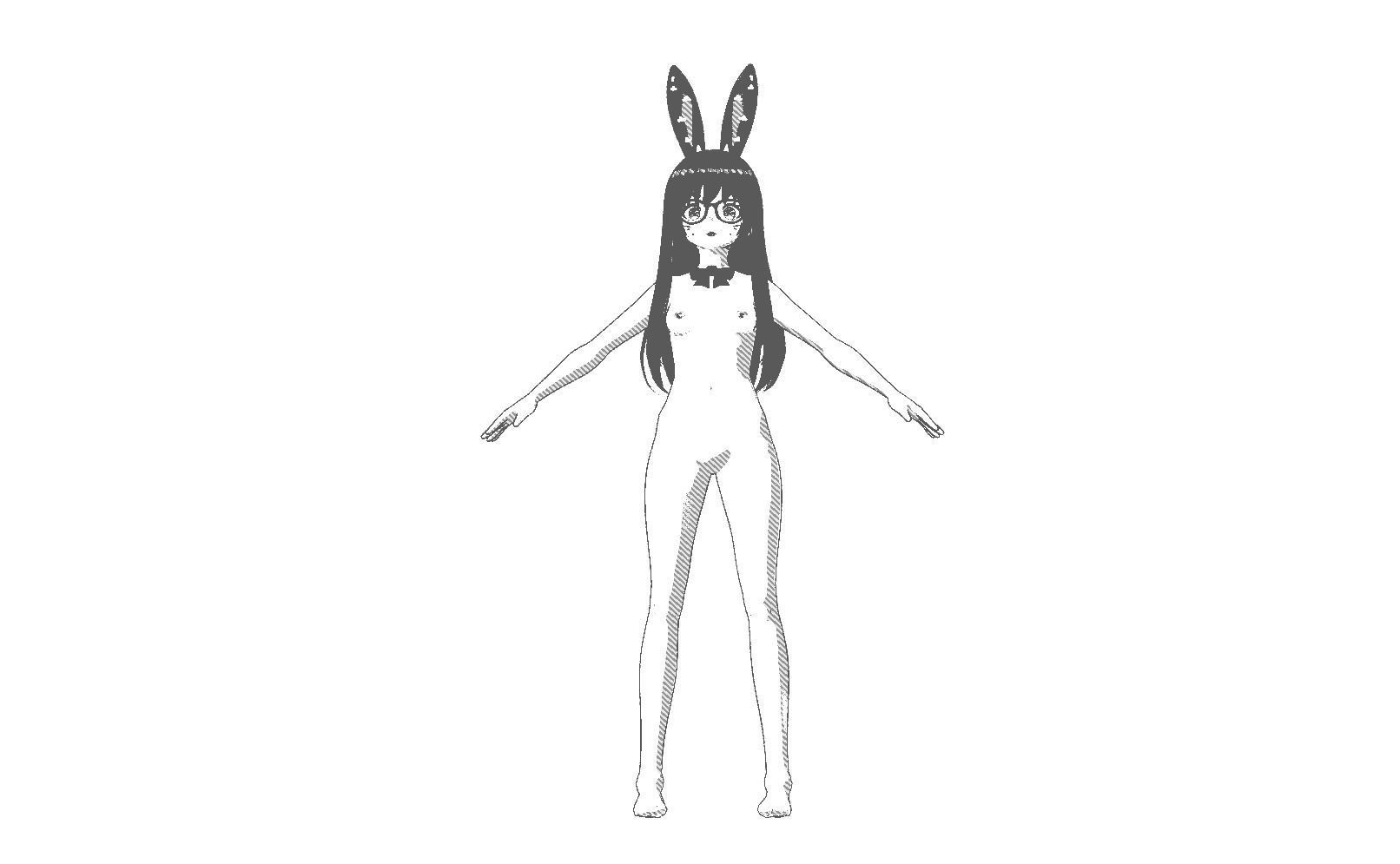 Neon Claudi The Bunny Girl RIGGED AVATAR VRChat Livelink Vtube Low-poly 3D model_62