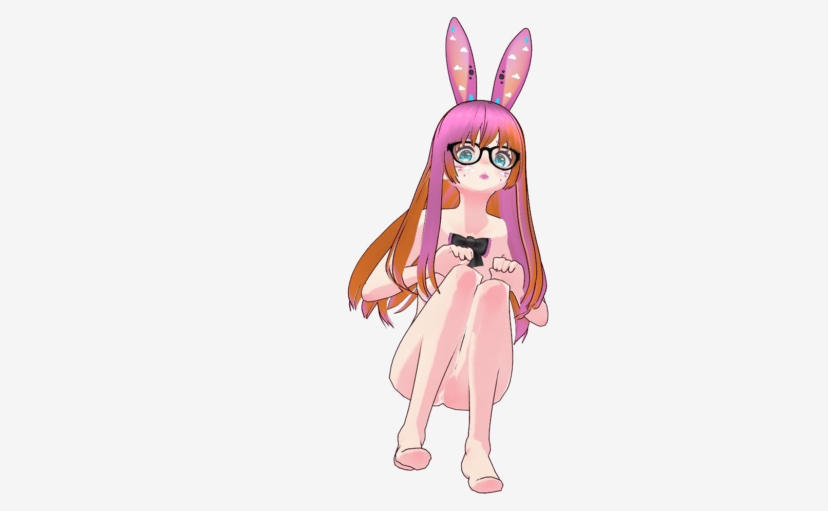 Neon Claudi The Bunny Girl RIGGED AVATAR VRChat Livelink Vtube Low-poly 3D model_79
