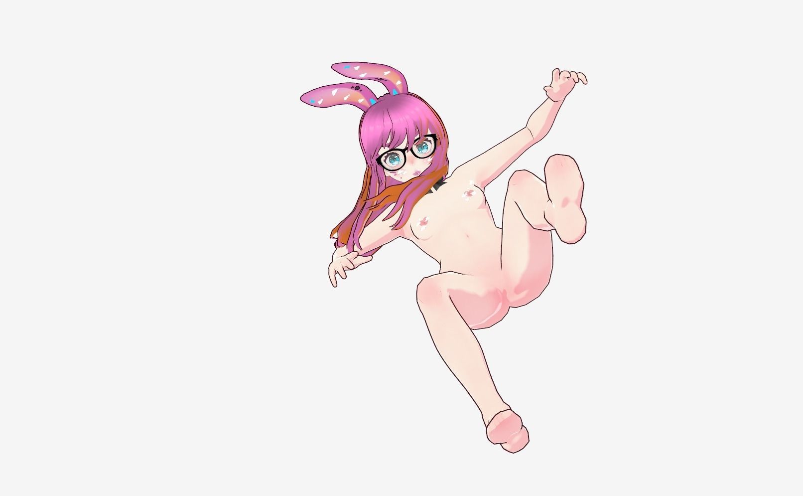 Neon Claudi The Bunny Girl RIGGED AVATAR VRChat Livelink Vtube Low-poly 3D model_80