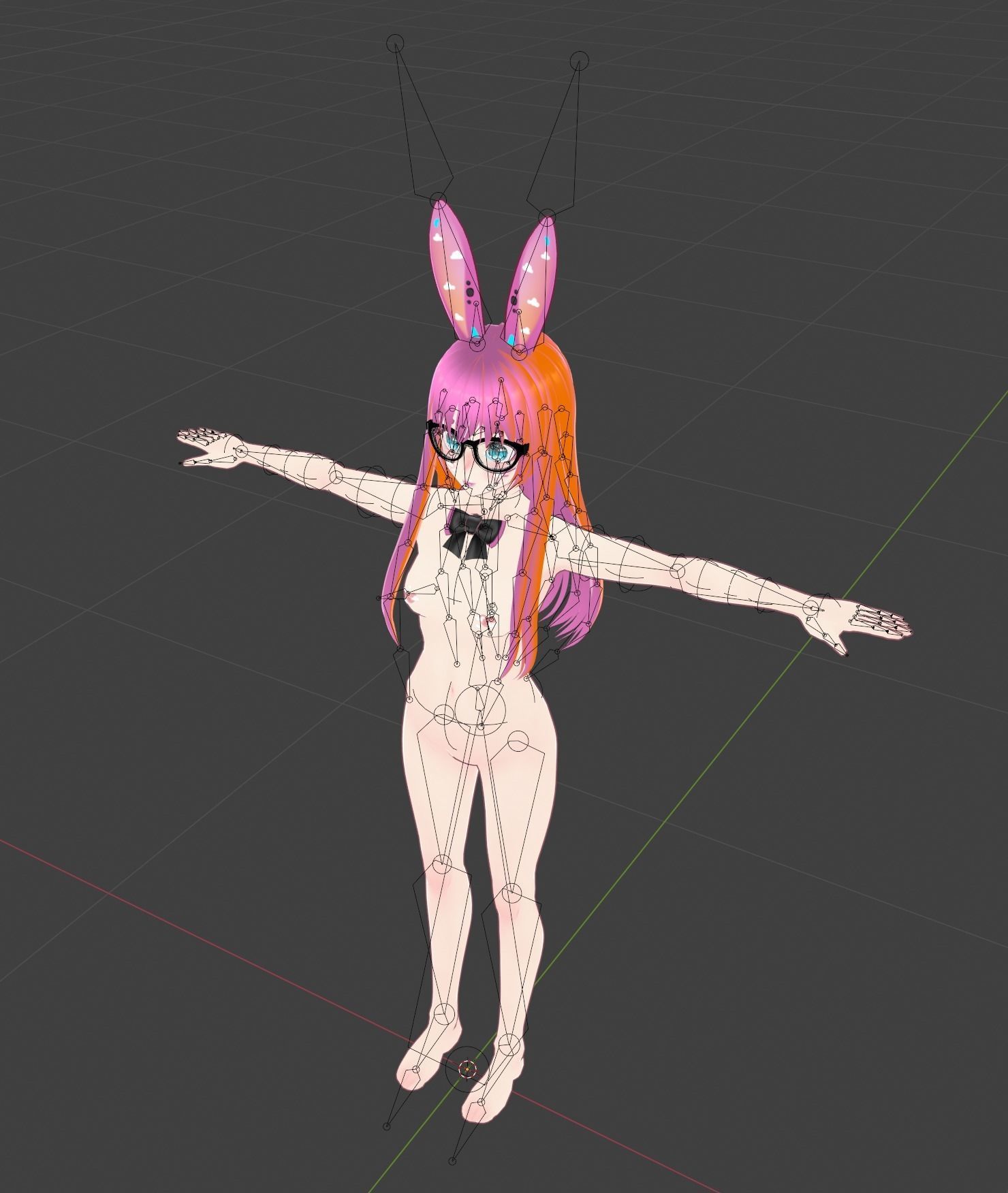 Neon Claudi The Bunny Girl RIGGED AVATAR VRChat Livelink Vtube Low-poly 3D model_50