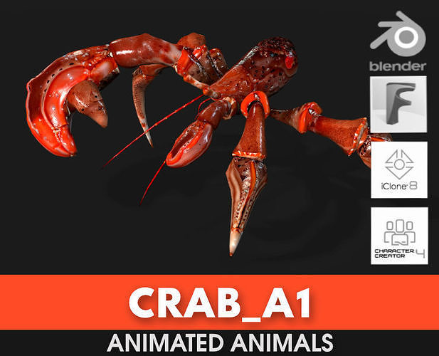 Crab-A1 Low-poly 3D model
