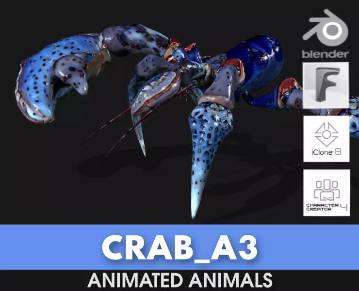 Crab-A3 Low-poly 3D model_0