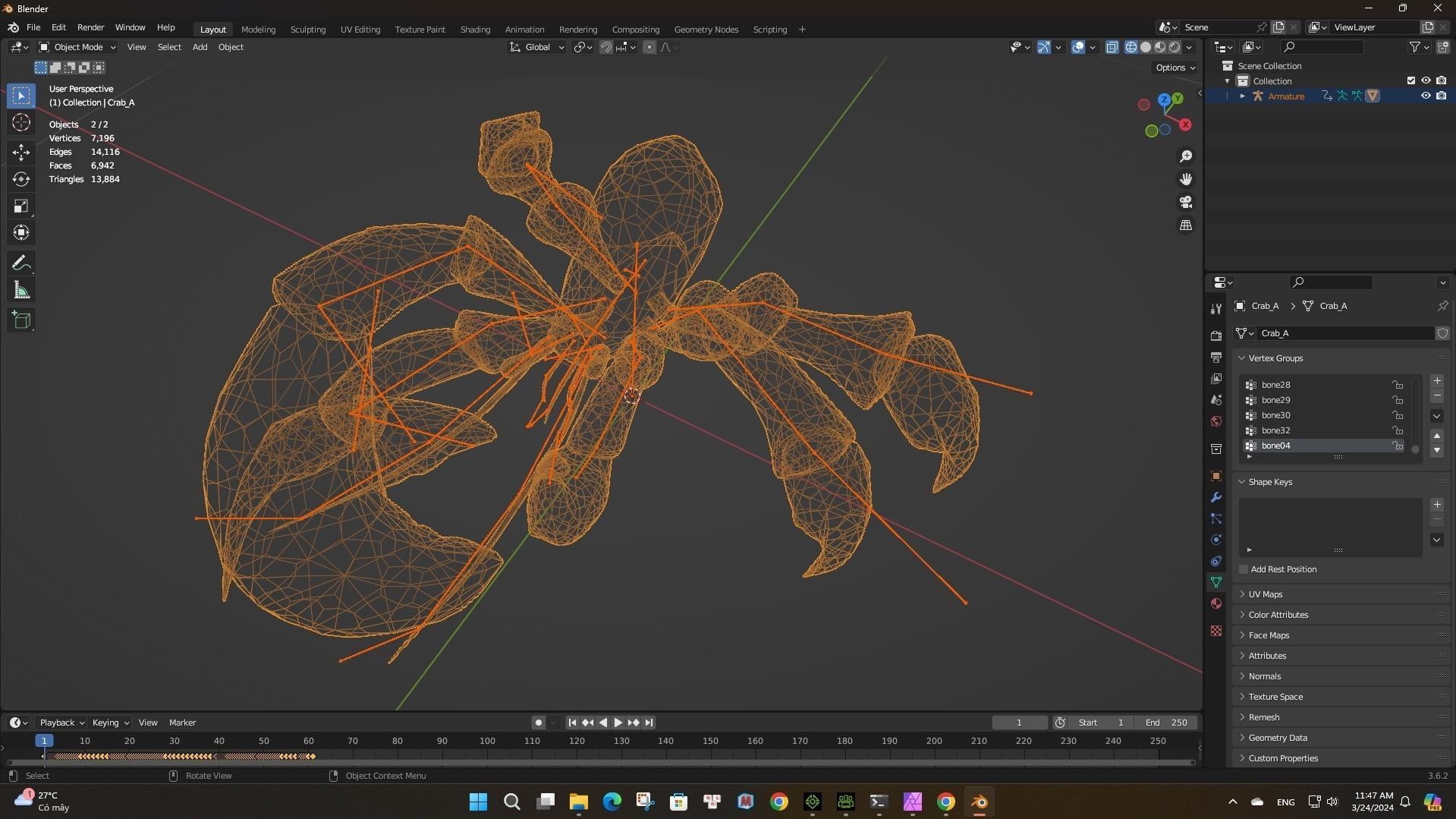 Crab-A3 Low-poly 3D model_14