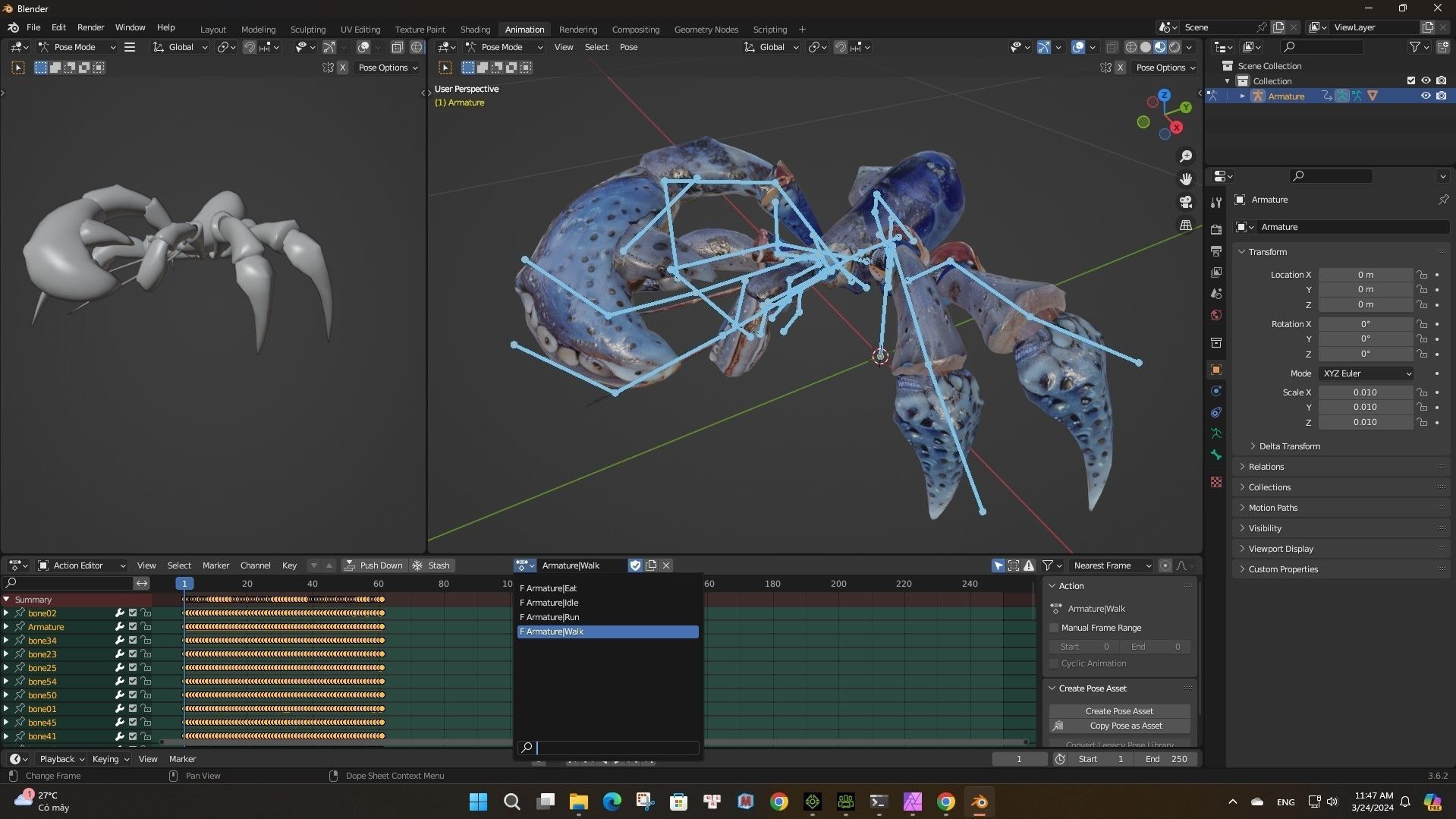 Crab-A3 Low-poly 3D model_16