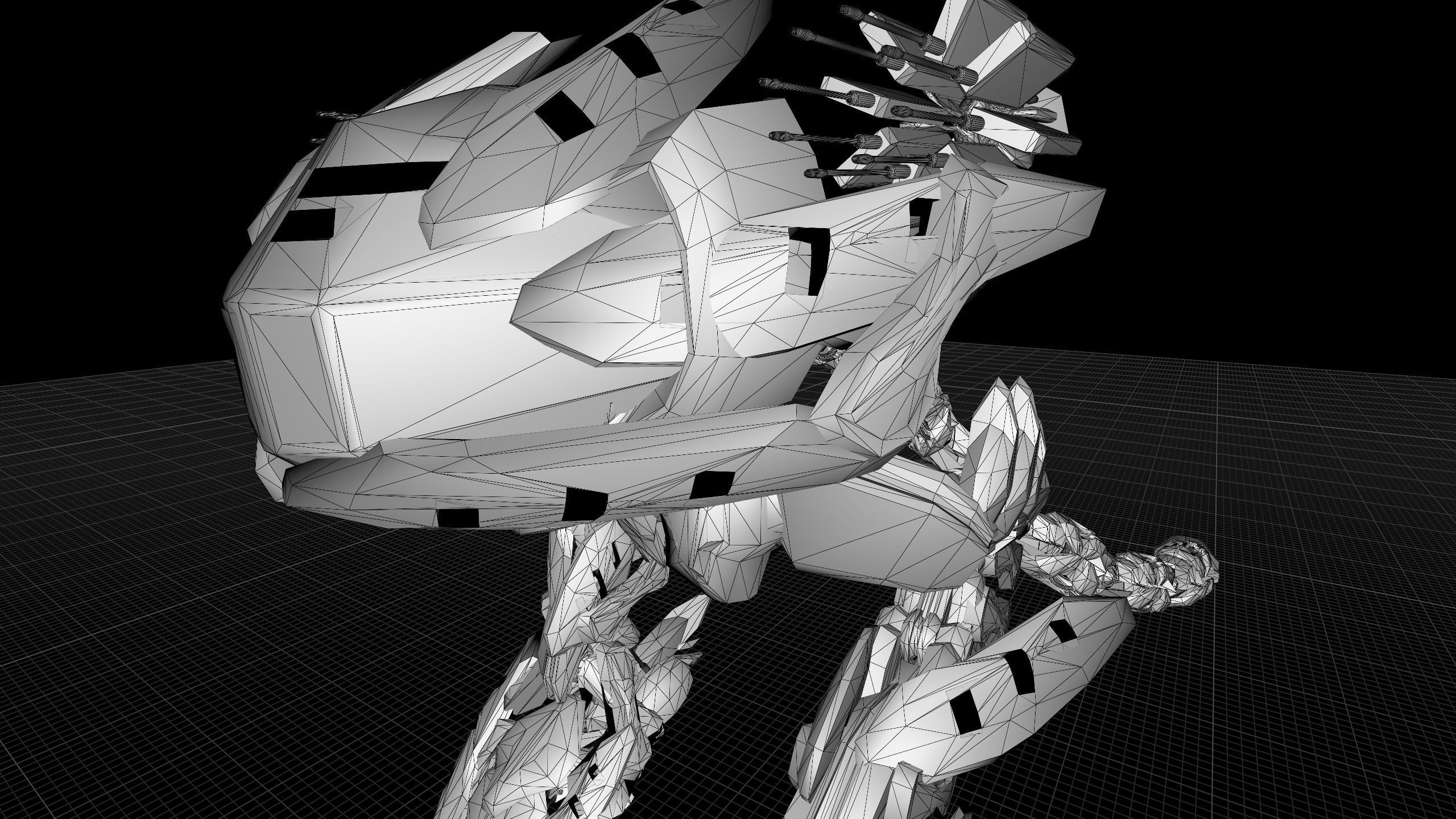 A Walking Robot Lowpoly Model Low-poly 3D model_6