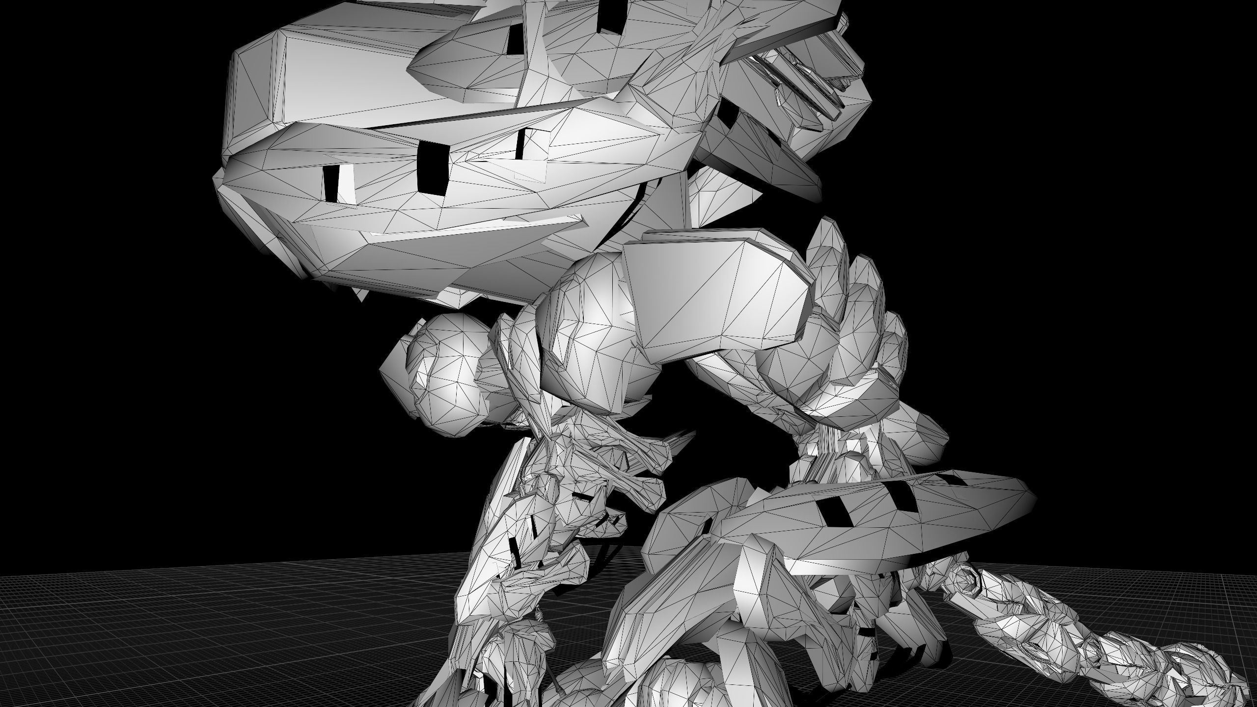 A Walking Robot Lowpoly Model Low-poly 3D model_7
