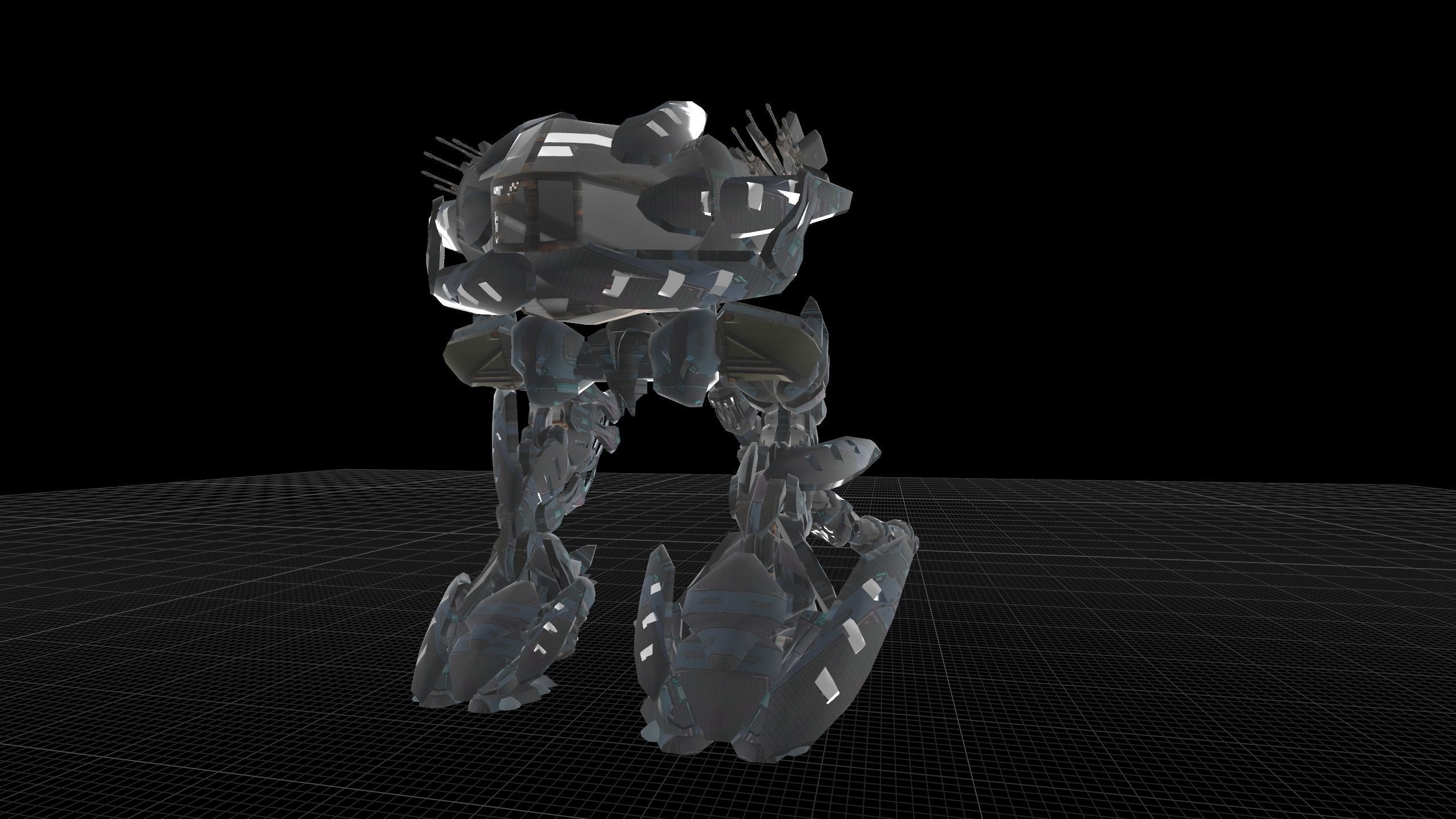A Walking Robot Lowpoly Model Low-poly 3D model_2