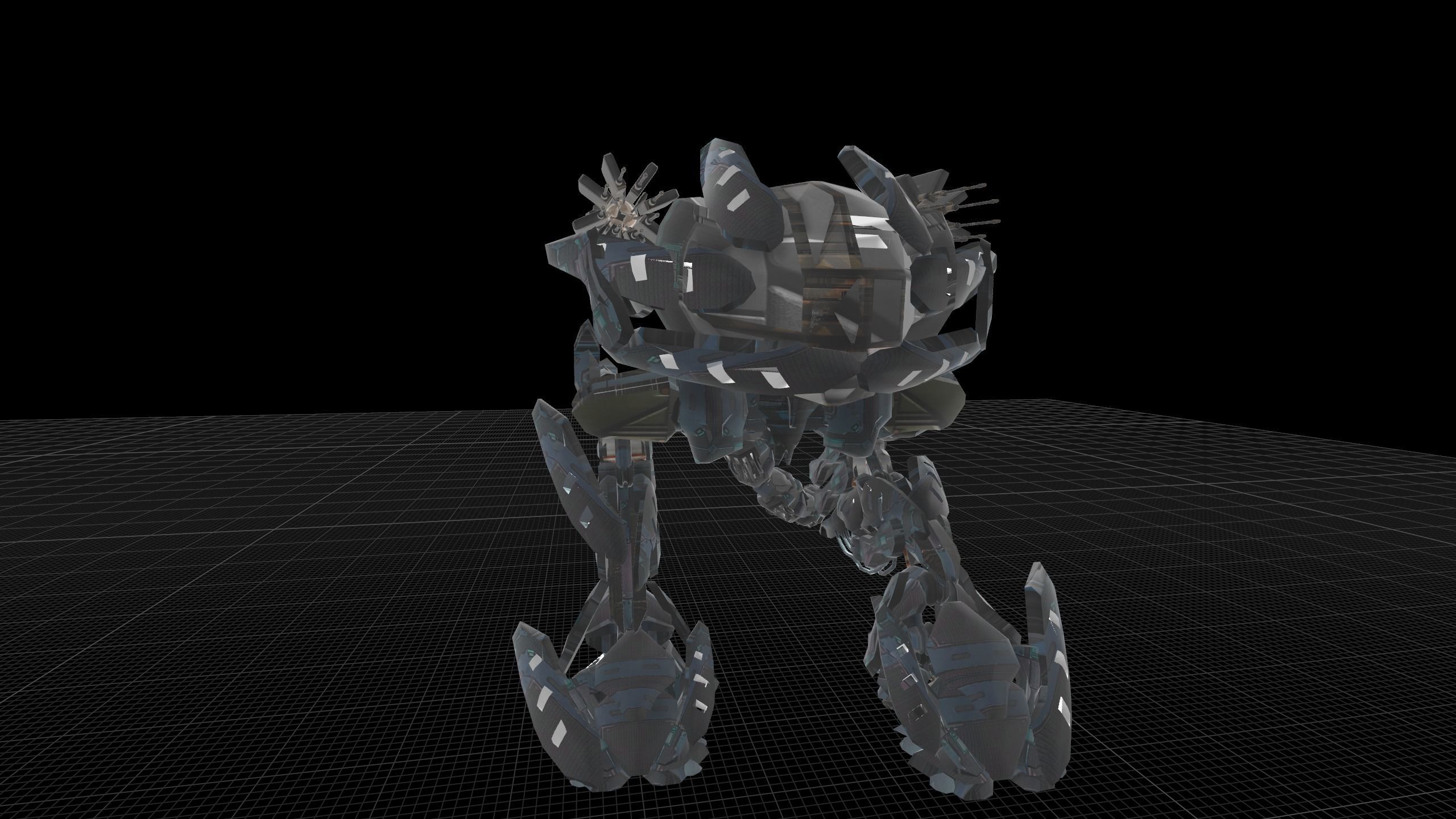 A Walking Robot Lowpoly Model Low-poly 3D model_8