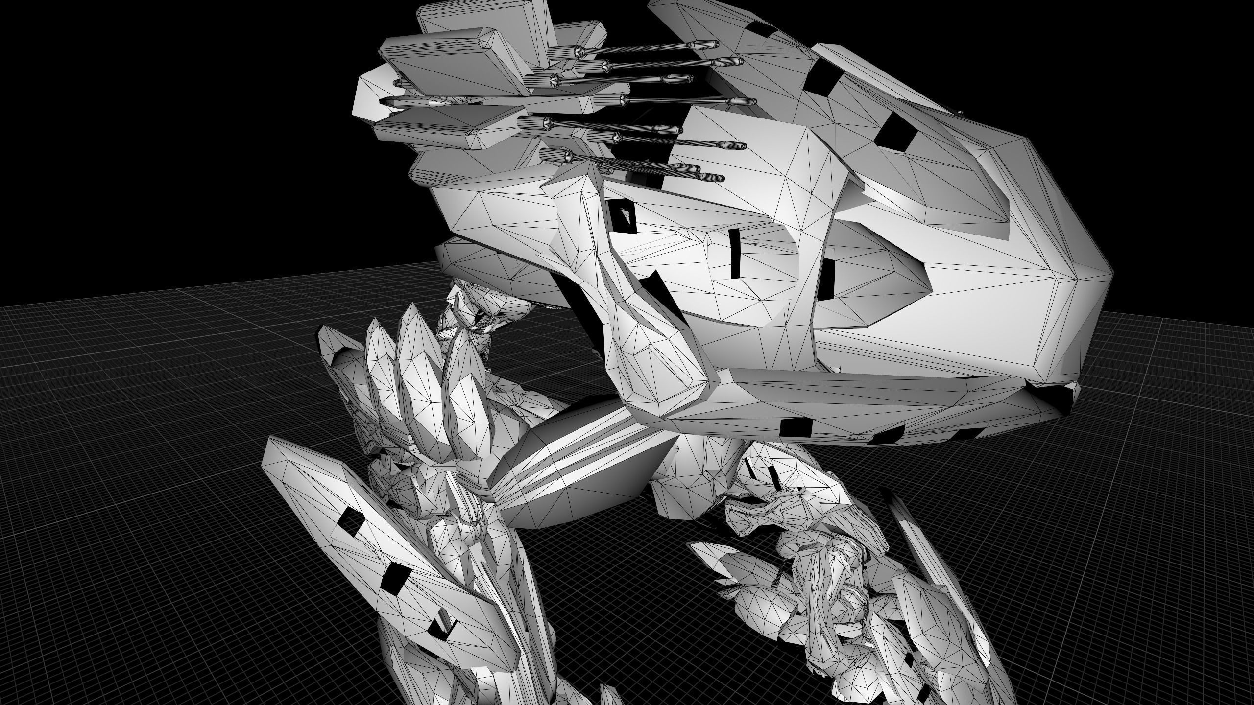 A Walking Robot Lowpoly Model Low-poly 3D model_5