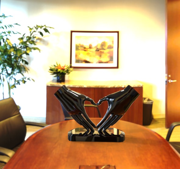 HeartHands Statue 3D print model_12