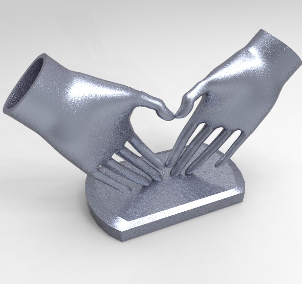 HeartHands Statue 3D print model_10