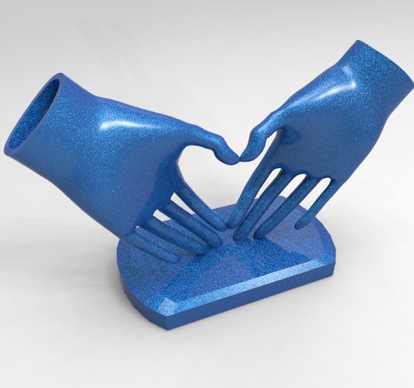 HeartHands Statue 3D print model_11
