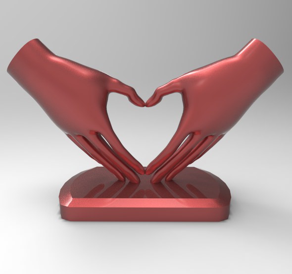 HeartHands Statue 3D print model_1