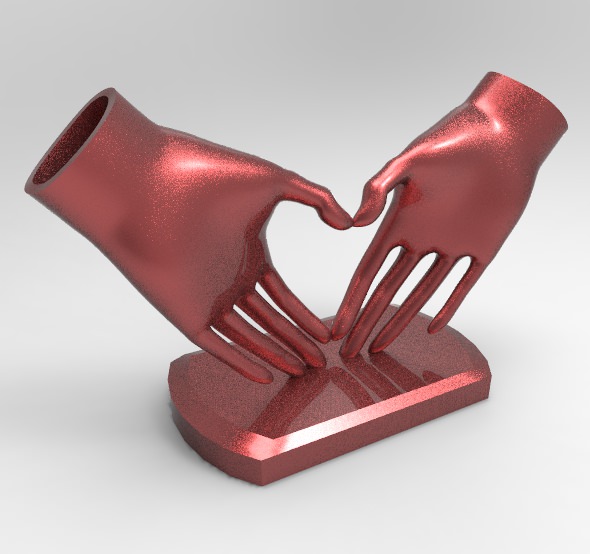 HeartHands Statue 3D print model_8