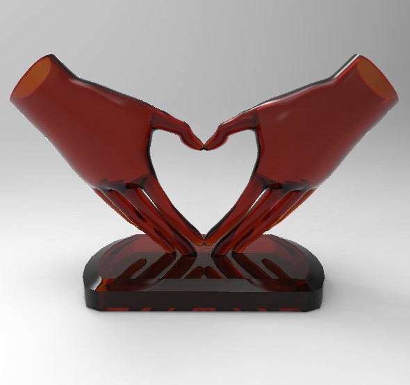 HeartHands Statue 3D print model_2